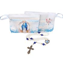Terço Nossa Senhora Das Graças Pérola Na Bolsinha Com Zíper Terço Nossa Senhora Das Graças Pérola Na Bolsinha Com Zíper
