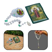 Terço Nossa Senhora das Lágrimas Irmã Amália de Jesus Cristal com Folheto de Oração Terço Nossa Senhora das Lágrimas Irmã Amália de Jesus Cristal com Folheto de Oração