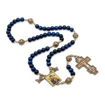 Terço Nossa Senhora Do Perpétuo Socorro Madeira Azul 8mm Terço Nossa Senhora Do Perpétuo Socorro Madeira Azul 8mm