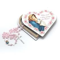 Terço Nossa Senhora Mãe De Deus Pérola Rosa Caixinha Coração Terço Nossa Senhora Mãe De Deus Pérola Rosa Caixinha Coração