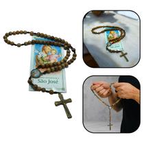 Terço Novena São José Madeira 8 mm Terço Novena São José Madeira 8 mm