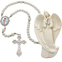 Terço Oraçao Luxo com Imagem Anjo Nossa Senhora de Fatima Decoração Casa Capelinha Cantinho de oração Catolica Terço Oraçao Luxo com Imagem Anjo Nossa Senhora de Fatima Decoração Casa Capelinha Cantinho de oração Catolica