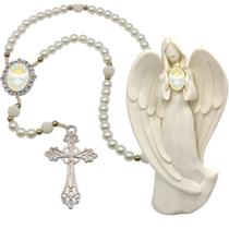 Terço Oraçao Luxo com Imagem Anjo Pomba Divino Espirito Decoração Casa Capelinha Cantinho de oração Catolica Terço Oraçao Luxo com Imagem Anjo Pomba Divino Espirito Decoração Casa Capelinha Cantinho de oração Catolica