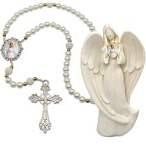 Terço Oraçao Luxo com Imagem Anjo Rainha da Paz Decoração Casa Capelinha Cantinho de oração Catolica Terço Oraçao Luxo com Imagem Anjo Rainha da Paz Decoração Casa Capelinha Cantinho de oração Catolica