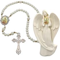 Terço Oraçao Luxo com Imagem Anjo Santo Agostinho Decoração Casa Capelinha Cantinho de oração Catolica Terço Oraçao Luxo com Imagem Anjo Santo Agostinho Decoração Casa Capelinha Cantinho de oração Catolica