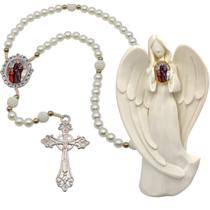 Terço Oraçao Luxo com Imagem Anjo São Vicente de Paula Decoração Casa Capelinha Cantinho de oração Catolica Terço Oraçao Luxo com Imagem Anjo São Vicente de Paula Decoração Casa Capelinha Cantinho de oração Catolica