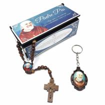 Terço Padre Pio com Chaveiro e Caixinha Personalizada Terço Padre Pio com Chaveiro e Caixinha Personalizada