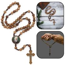 Terço Padre Pio Madeira Imbuia