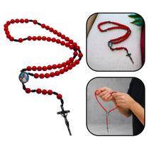 Terço Papa João Paulo II Pérola Vermelho 8 mm