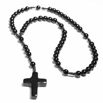 Terço Pedra Obsidiana Negra Natural Bolinha 6mm 5 Mistérios Terço Pedra Obsidiana Negra Natural Bolinha 6mm 5 Mistérios