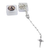 TERÇO PÉROLA NOSSA SENHORA APARECIDA contas 6 MM X 50 CM