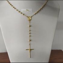 Terço Plaquê Dourado Elegância e Devoção em Uma Única Joia Religiosa
