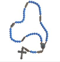 Terço Rosário de Ouro Velho de Nossa Senhora das Aparecida no azul bic