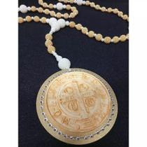 Terço Rosário Gigante Medalha de São Bento Terço Grande Religioso Católico Decoração Terço de Madeira Terço Rosário Gigante Medalha de São Bento Terço Grande Religioso Católico Decoração Terço de Madeira