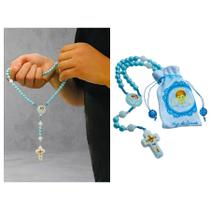 Terço Rosário Infantil Anjo da Guarda Menino Saquinho Azul Terço Rosário Infantil Anjo da Guarda Menino Saquinho Azul