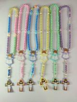 Terço/rosário Infantil Rosa Personalizado com Nome