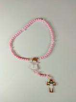 Terço/rosário Infantil Rosa Personalizado com Nome