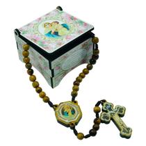 Terço Rosário Mãe Rainha Caixinha Estampada Terço Rosário Mãe Rainha Caixinha Estampada