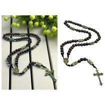 Terço Rosário Nossa Senhora das Graças Contemplação dos Mistérios Madeira 10 mm