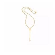 Terço Rosário Oração Religioso Folheado Ouro 18k