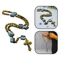 Terço Rosário Sagrado Coração de Jesus e Maria Contemplação Dos Mistérios 10 mm Terço Rosário Sagrado Coração de Jesus e Maria Contemplação Dos Mistérios 10 mm