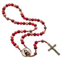 Terço Rosário Santa Teresinha do Menino Jesus Vermelho 8 mm Terço Rosário Santa Teresinha do Menino Jesus Vermelho 8 mm