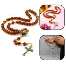 Terço Santa Rita de Cássia Marrom Vidro 8 mm Terço Santa Rita de Cássia Marrom Vidro 8 mm