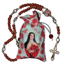Terço Santa Terezinha das Rosas com saquinho - Luz Maria