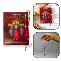 Terço Santas Chagas de Jesus Resina 6 mm com Folheto de Oração Terço Santas Chagas de Jesus Resina 6 mm com Folheto de Oração
