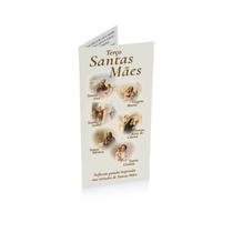 Terço Santas Mães - Madeira 8mm com Metais em Ouro Velho, Cordão e Resina com Folheto Devocional