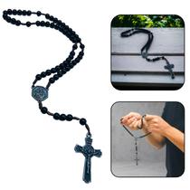 Terço São José Madeira Preta 8 mm Terço São José Madeira Preta 8 mm