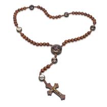 Terço São Miguel Marrom Madeira 8mm Terço São Miguel Marrom Madeira 8mm