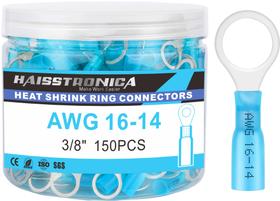 Terminais de anel termorretrátil haisstronica 150PCS AWG 16-14 Terminais de anel termorretrátil haisstronica 150PCS AWG 16-14