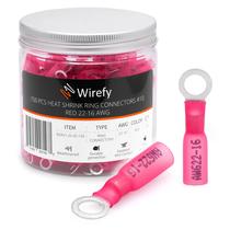 Terminais de anel termorretrátil Wirefy 150 PCS 10 22-16 AWG