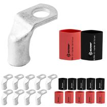 Terminais de bateria SELTERM 1/0 AWG 90 dobrados com tubo termorretrátil