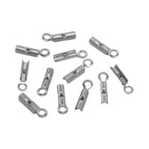 Terminais De Crimpagem Em Aço Inoxidável Dourado 30-50pcs Conectores De Pulseira Com Clip De Couro