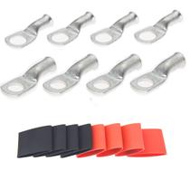 Terminais e tubo termorretrátil, 8 AWG, cobre estanhado, pacote com 4