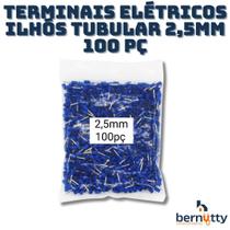 Terminais Elétricos Ilhós Tubular 2,5mm 100 Pç