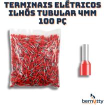 Terminais Elétricos Ilhós Tubular 4mm 100 Pç