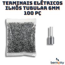 Terminais Elétricos Ilhós Tubular 6mm 100 Pç Terminais Elétricos Ilhós Tubular 6mm 100 Pç