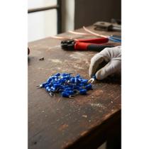 Terminais Forquilha 2,5mm Azul 500 Unidades Conexão Segura Terminais Forquilha 2,5mm Azul 500 Unidades Conexão Segura