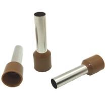 Terminais Ilhós Tubular Tubo Longo Pré-Isolado para Cabo de 10mm - 100 Peças