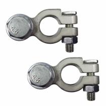 Terminal bateria reforcado p ponteiras furos sup a 10mm kit c 2 pcs polarizadas Terminal bateria reforcado p ponteiras furos sup a 10mm kit c 2 pcs polarizadas