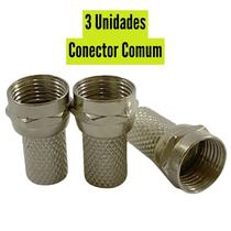 Terminal Conector RG6 Comum e Compressão P/ Cabo Coaxial Fio de Antena Terminal Conector RG6 Comum e Compressão P/ Cabo Coaxial Fio de Antena