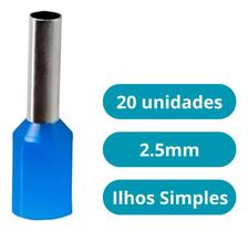 Terminal Elétrico Ilhós Tubular Simples Cabo 2,5mm 20 Pçs Terminal Elétrico Ilhós Tubular Simples Cabo 2,5mm 20 Pçs