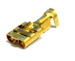 Terminal encaixe femea com trava 6,3 MM Latão resistente Facil encaixe pacote com 100 Unidades Terminal encaixe femea com trava 6,3 MM Latão resistente Facil encaixe pacote com 100 Unidades