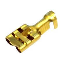 Terminal Encaixe Femea Reforçado Com Trava Latão Resistente De 6,3mm Pacote Com 100 Unidades Para Fio De 0,5 à 2,5mm