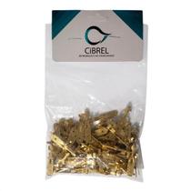 Terminal Encaixe Macho Faston 1/4" 6,35mm Dourado c/ 100