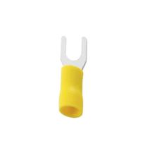 Terminal Forquilha Pré-Isolada 4,0mm² à 6,0mm² Furo 4,3mm 100 Peças Penzel Amarelo