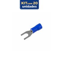 Terminal Forquilha Pre-isolado Azul 4 - 6 Mm 20 pecas - Eletrokit